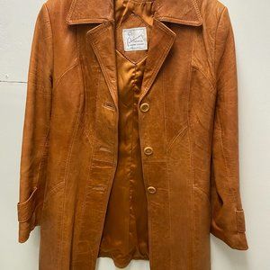 Vintage Brown Leather Jacket, St. Persimmon